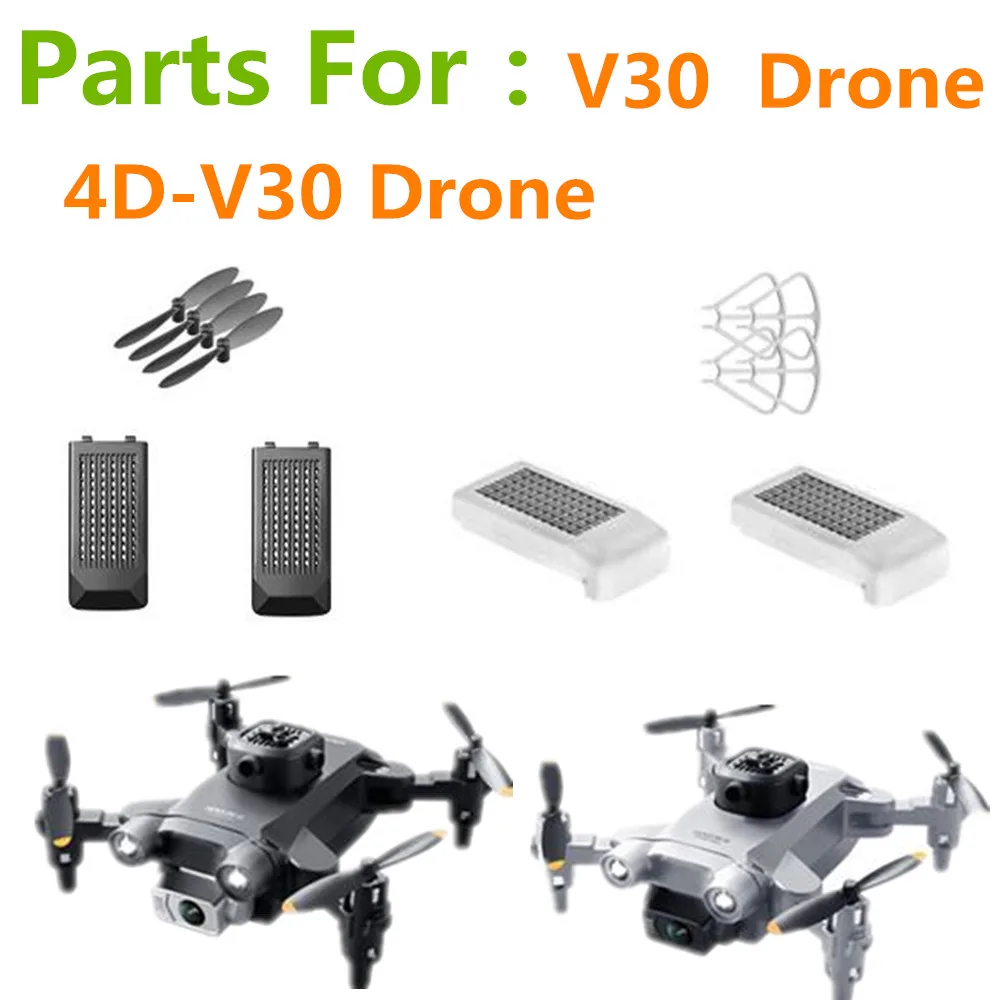 

4D-V30 Drone Propeller Blades Maple Leaf Battery 3.7v 1800mAh V30 Drone Battery Spare Parts 4DRC V30 Mini Drone Battery