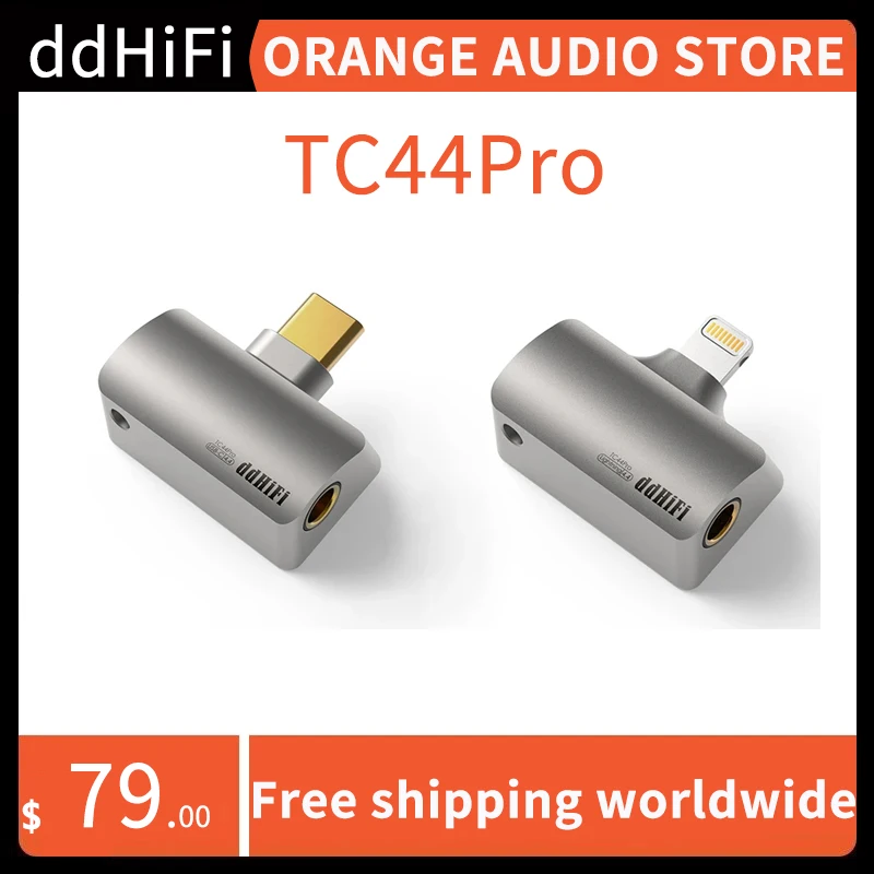 

DD ddHiFi TC44Pro USB-C/Φ-ning to 4,4 мм сбалансированный адаптер DAC, двойные чипы DAC CS43131, 32 бит/384 кГц PCM и родной DSD256