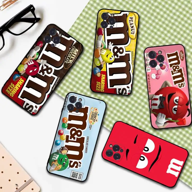 

Chocolate Beans Phone Case For iPhone 14 13 12 Mini 11 Pro XS Max X XR SE 6 7 8 Plus Soft Silicone Cover