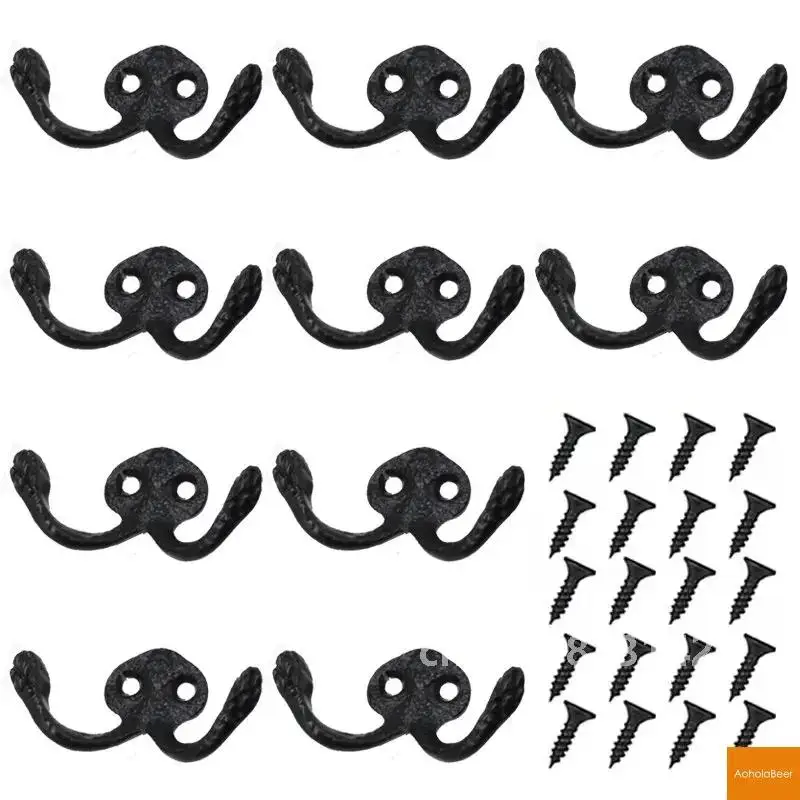 10-одиничный вешалка для одежды из сплава винтажная в стиле ретро украшение двери