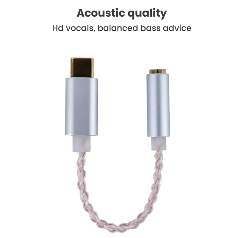 Фото Hi-Fi DAC усилитель для наушников USB Type C до 3,5 мм аудиоадаптер для наушников 32 бит 384 кгц цифровой декодер №5