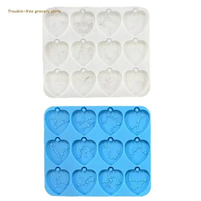 

Love Twelve Constellations Earring Pendant Mirror Crystal Epoxy Silicone Mold