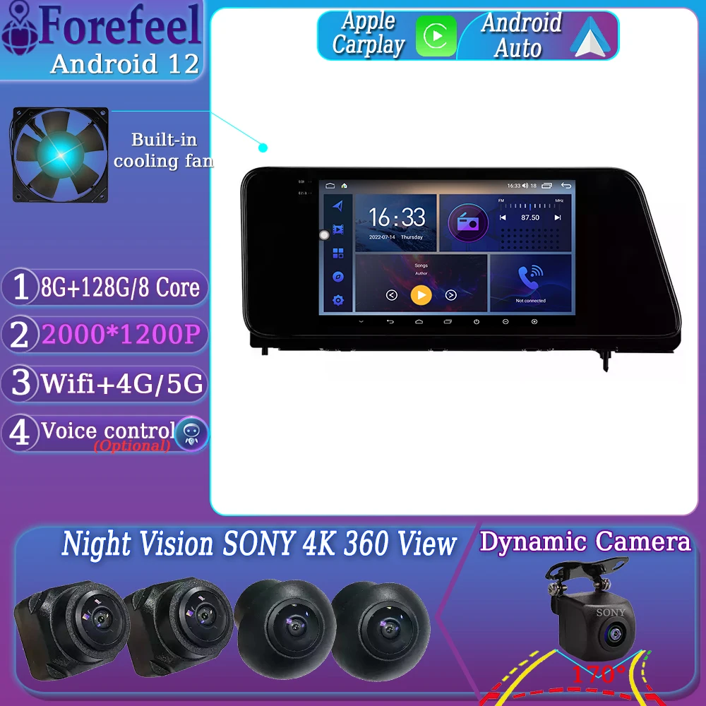 Android12 For Lexus RX200t RX270 RX300 RX350 RX350L RX450h AL20 IV 2015 - 2019 Multimedia Car Monitor Navigation TV Stereo Radio