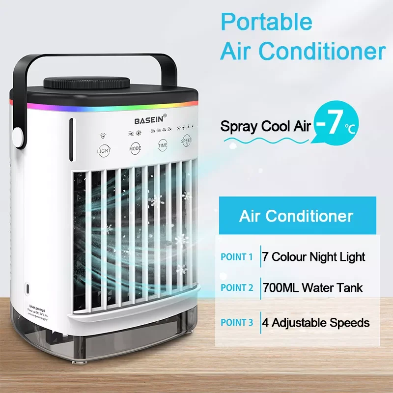 

Portable Air Conditioning Fan Air Cooler For Room Mini Air Conditioner With Night Light Humidifier Air Purifier Cooling Fan