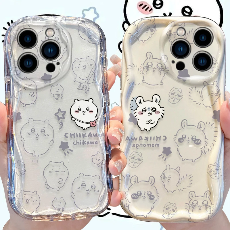 Чехол C-Chiikawas Wave для iPhone 16 15 14 Pro Max 13 12 Mini 11 XS X XR 8 7 Plus SE 2022 2020 мягкая противоударная