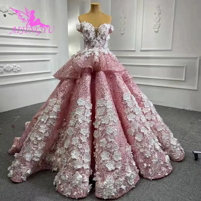 

AIJINGYU Isreal женское платье вечерние с длинным шлейфом Розовые Красивые платья Свадебные платья для пожилых невест