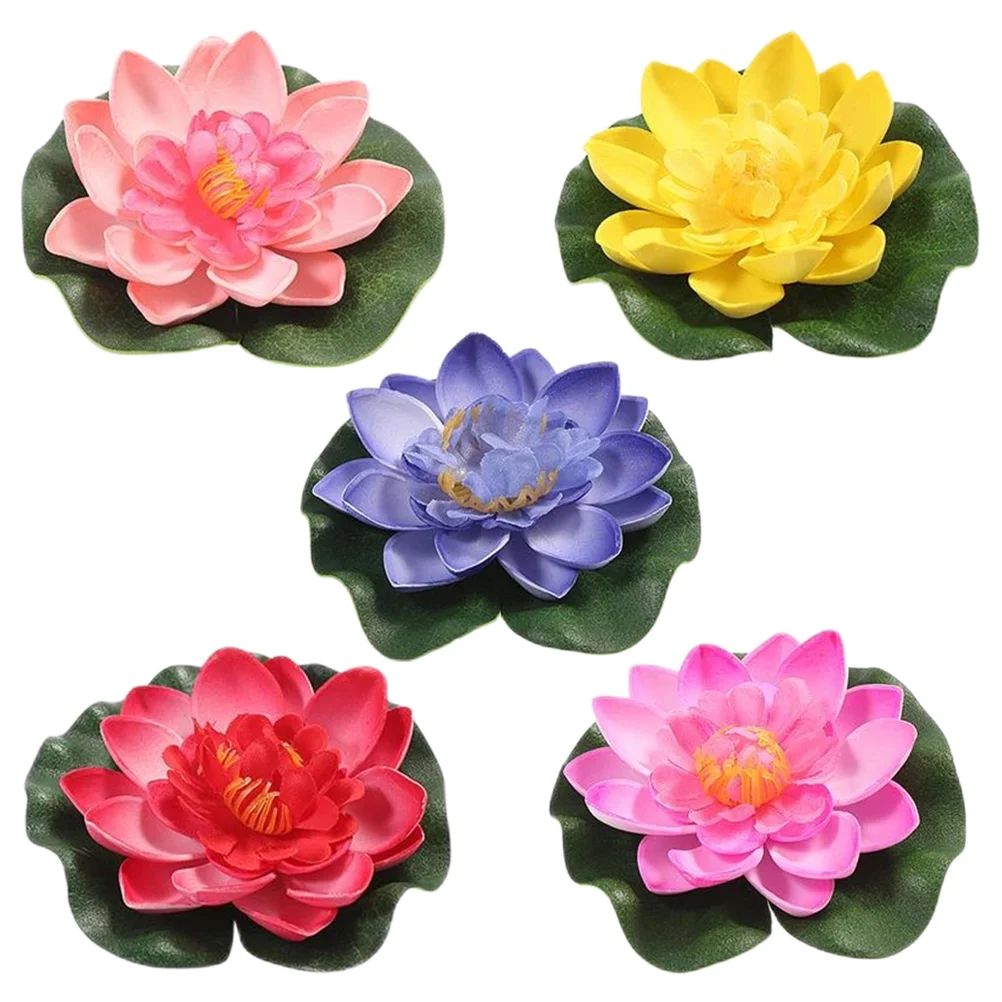 

Lotus Floating Flower Lily Artificial Water Decorpond Pads Pool Flowers Tree Faces Outdoor Lifelike Simulationfake Ornaments