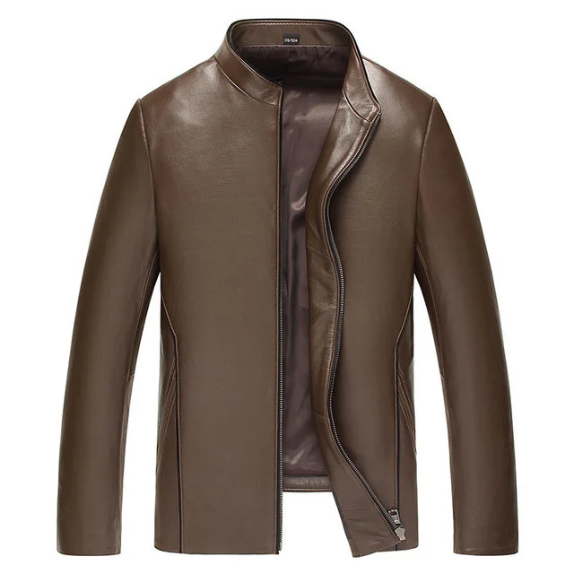 

Куртка мужская из натуральной овечьей кожи, повседневная одежда, облегающее пальто, осень, LXR857