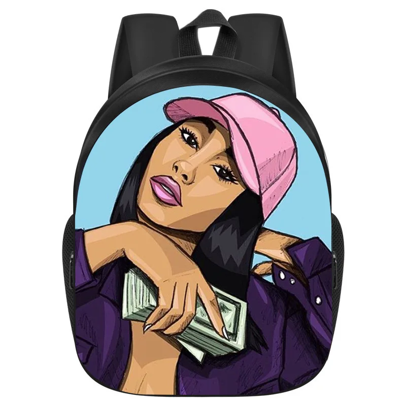 

African Girl Printed School Bag Primary and Secondary School Students' Backpack Cool Kids Gifts