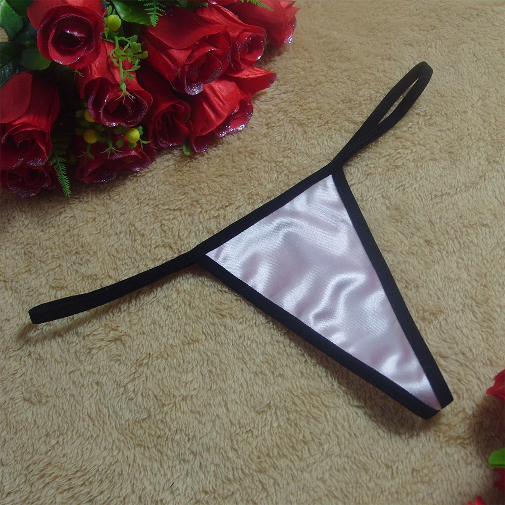 

Sexy Lingerie Women Thin Strap Thong Woman Satin V-String Briefs Panties Thongs G-String Seamless Underwear Fast Shipping