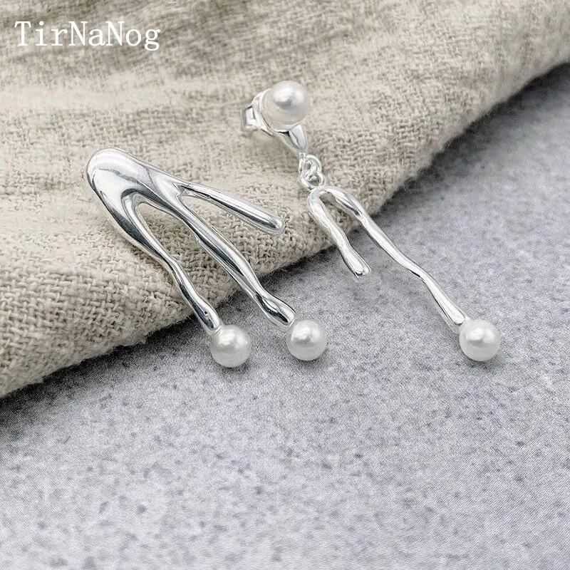 

2023 New French Baroque Imitation Pearl Earrings Fashion Luxury Contracted Irregular Geometrical Earrings Women Jewelry