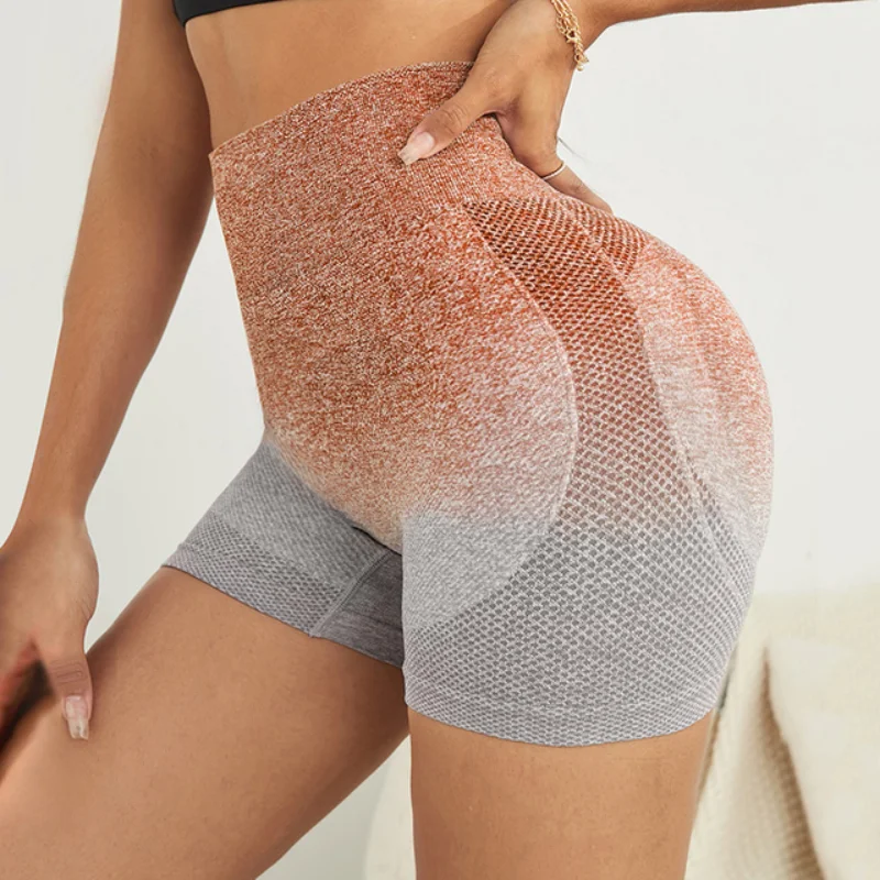 Seamless Booty Shorts Women Breathable Sweat Proof Peach Hip High Waist Push Up Gym Shorts Stretch Yoga Leggings