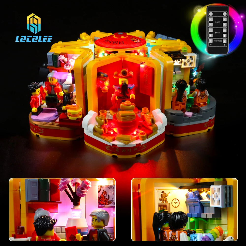 

LocoLee Led Light Kit For 80108 Lunar New Year Traditions Collectible Building ( NOT Include Bricks Model )