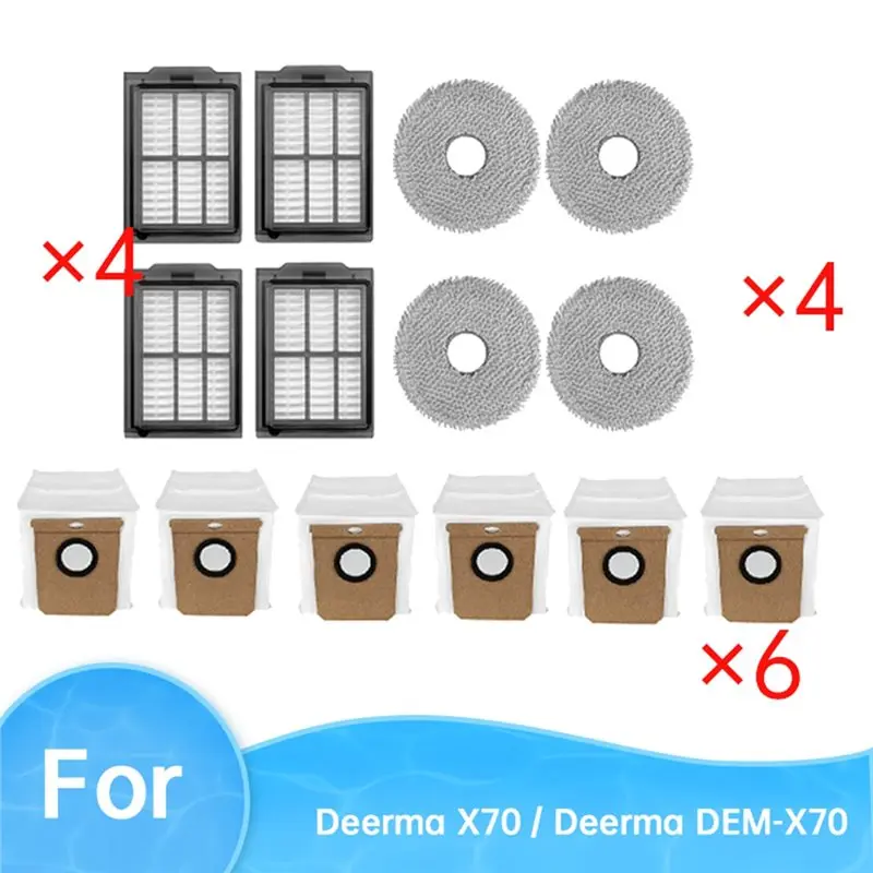 B43C 14 шт. для Deerma X70  DEM-X70: аксессуары для робота-пылесоса, HEPA-фильтр, насадка для влажной уборки, мешок для сбора пыли (art.: 3920db0fbabc3) - 3920db0fbabc3