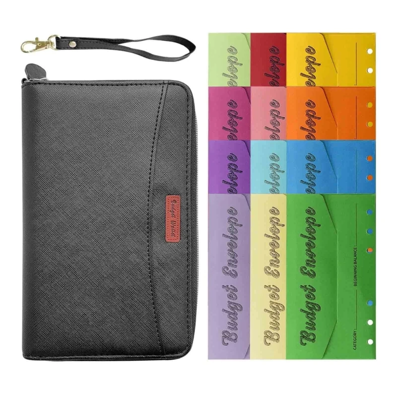 

Multi-functional Leather Budget Wallet and 12 X Cash Envelopes Kit for Budgeting