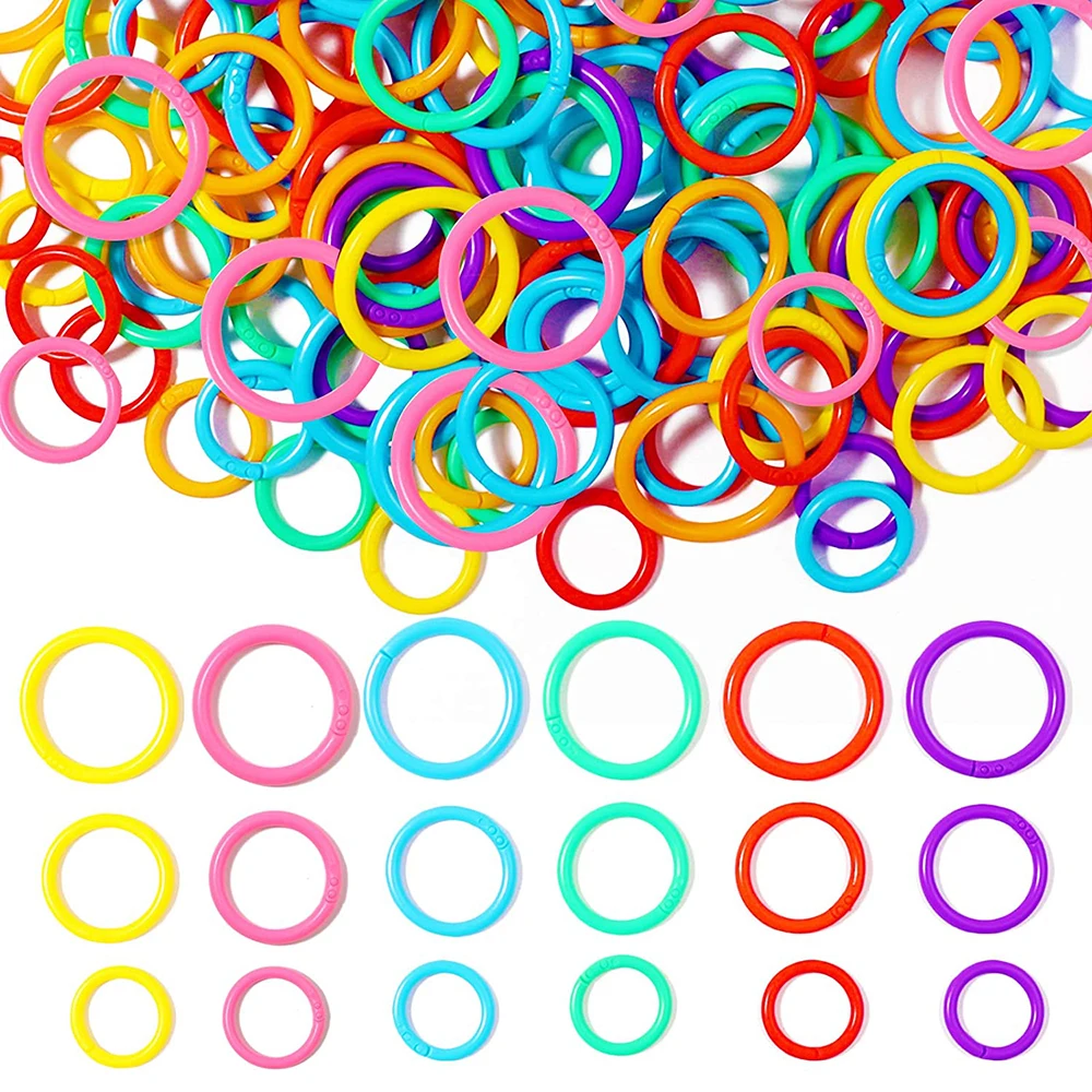 

15-40mm Colorful Loose Leaf Binder Rings Multifunction Circle Ring Keychain Scrapbook Binding Buckle Hoop Calendar Circle