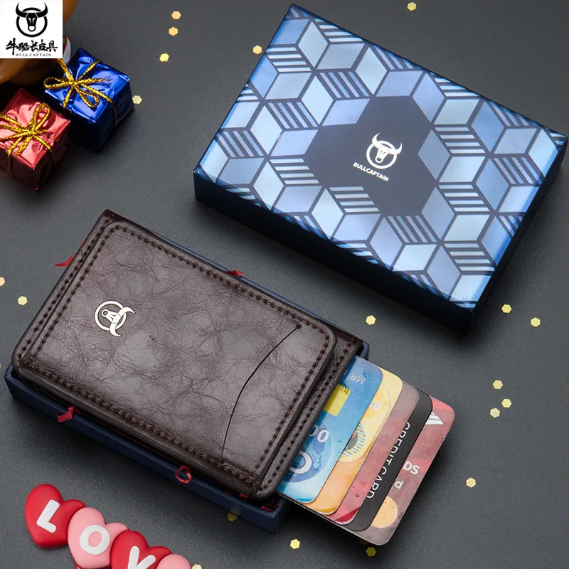 

Premium Leather Wallet Card Holder iPhone 14 pro max Phone Stand Telescopic Aluminum Alloy Card Holder Card Sleeve Box Gift Box