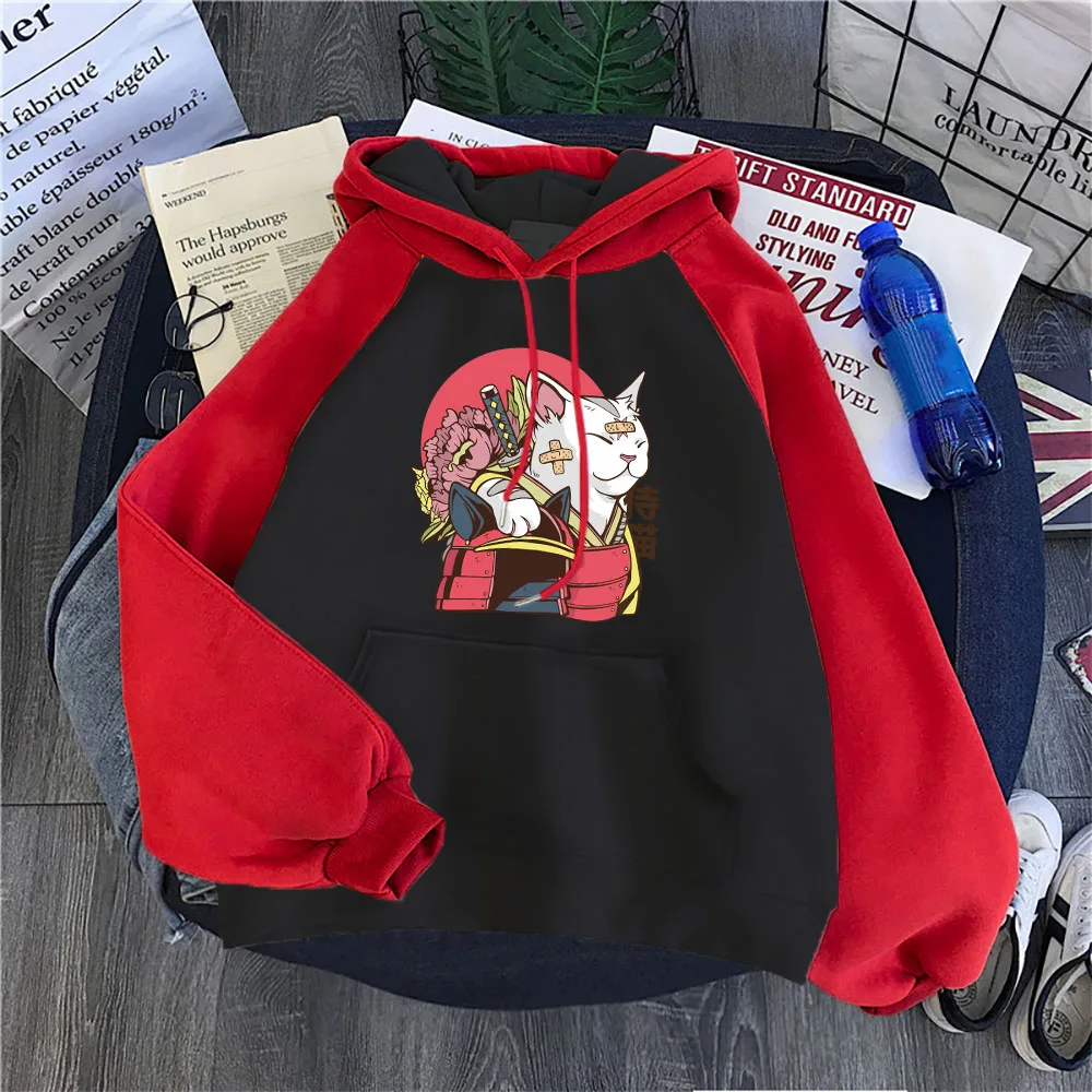 

Женская толстовка с капюшоном и принтом «Кот»