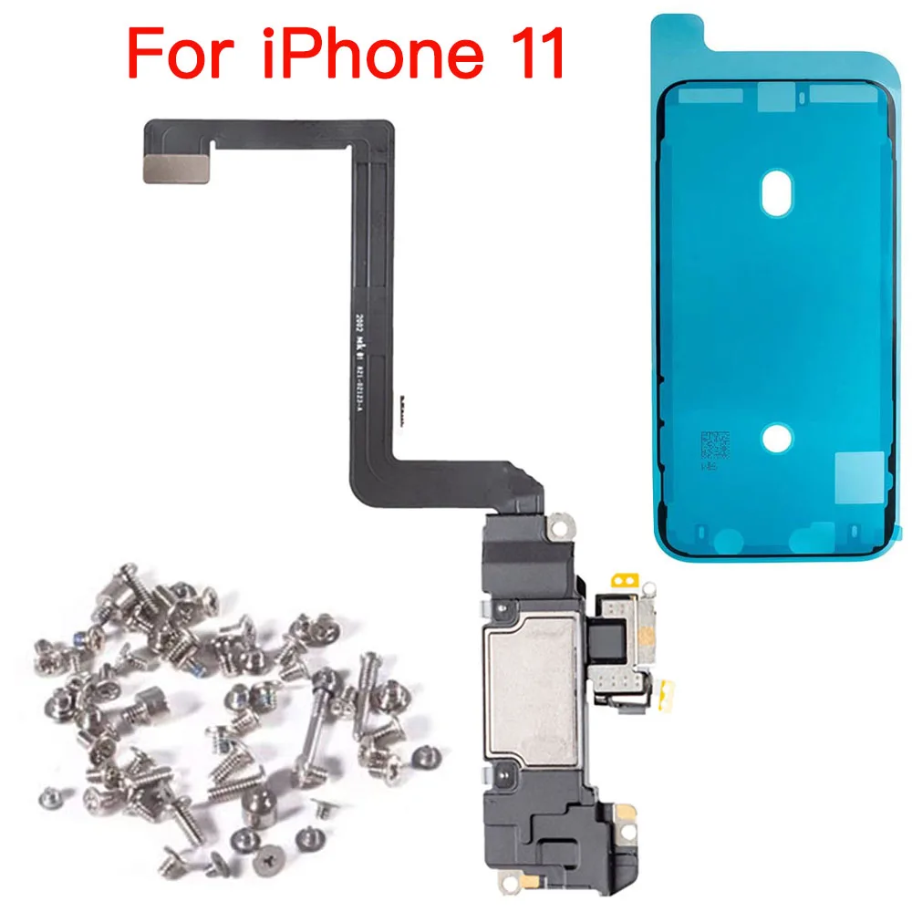Ear Speaker Flex Cable + Full Set Screws + Waterproof Adhesive For iPhone 7 8 X XR XS 11 Pro Max Earpiece Replacement Parts images - 6