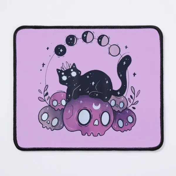 

Pastel, искусство в готическом стиле, кот и череп, луна, искусственная яркость, настольный компьютерный мужской игровой коврик, коврик для мыши,...