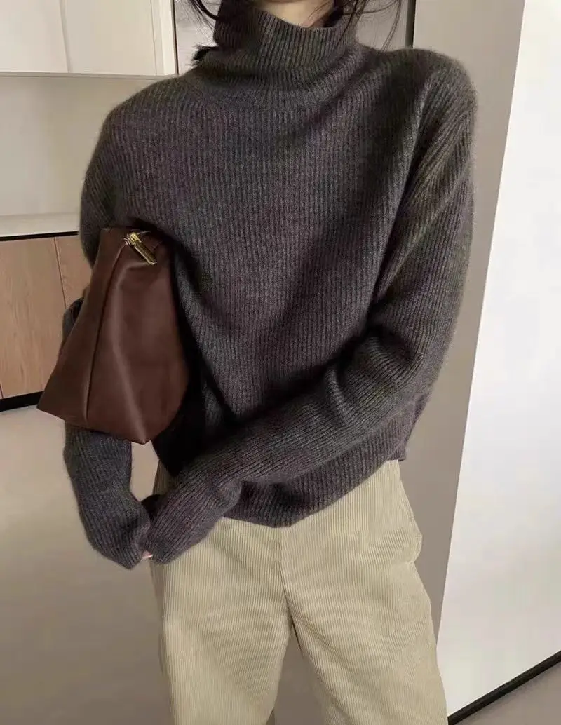 Винтажный пуловер с высоким воротником Maillard