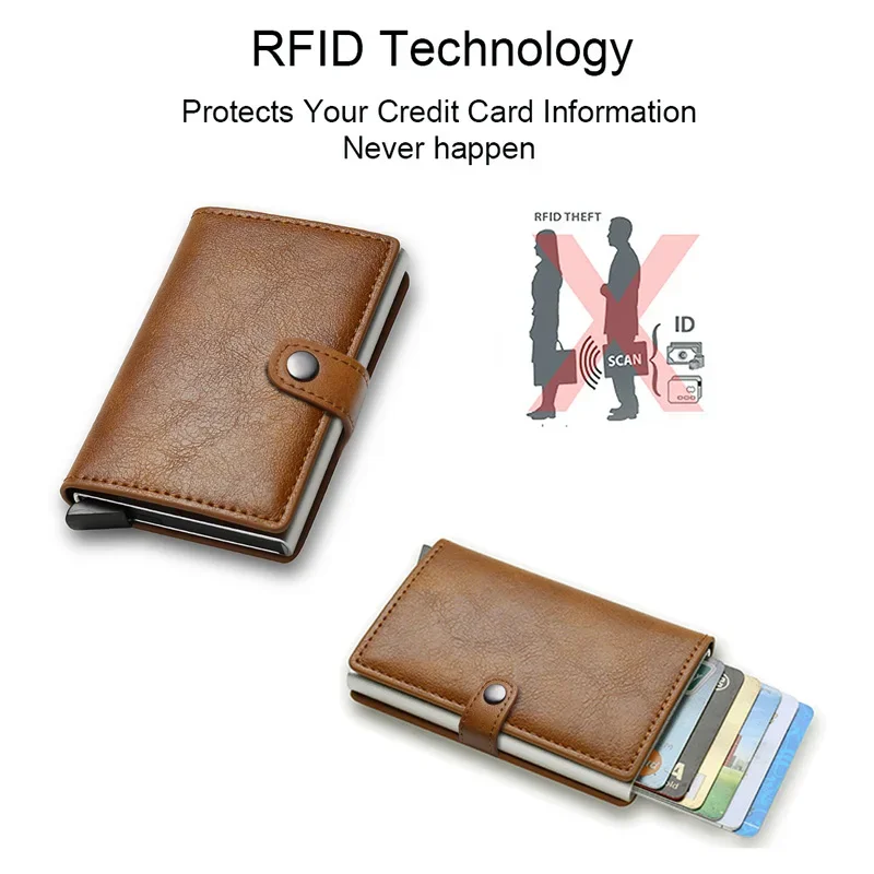Rfid углеродное волокно держатель для кредитных карт кошельки мужские черные