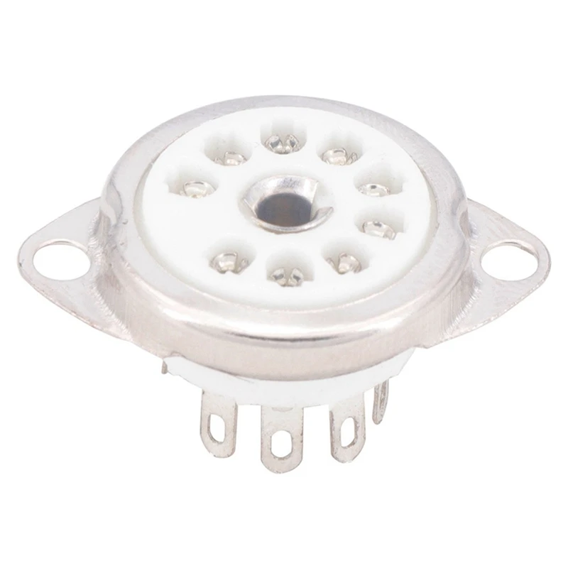 

20PCS Ceramic B9A Silver-Plated 9Pin Vacuum Tube Socket Panel Chassis Mount For ECC81 ECC82 ECC83 EL84 6922 Vacuum Tube