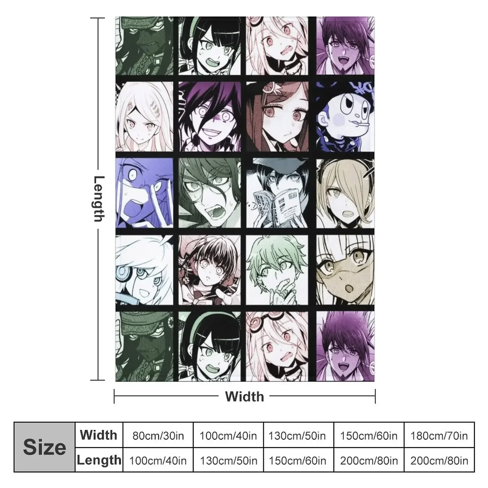 Коллекция DRV3 Manga (цветное) Плед Теплые фланелевые одеяла