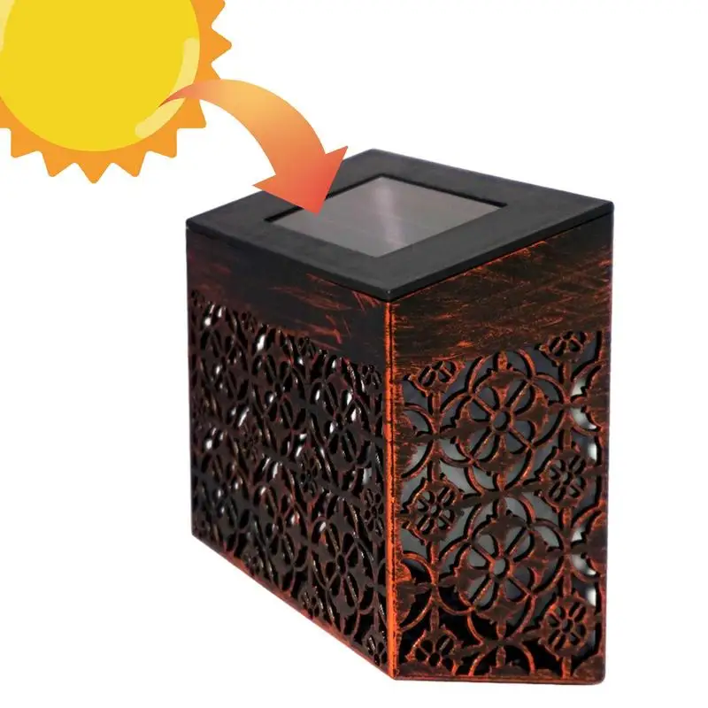 

Garden Wall Lights Hollow Solar Lights Waterproof Outdoor Wall Light For Garden Decorative Lights Bronze 600mAh Warm And White