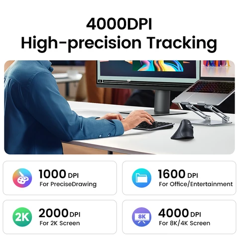 UGREEN вертикальная беспроводная мышь Bluetooth 4000DPI