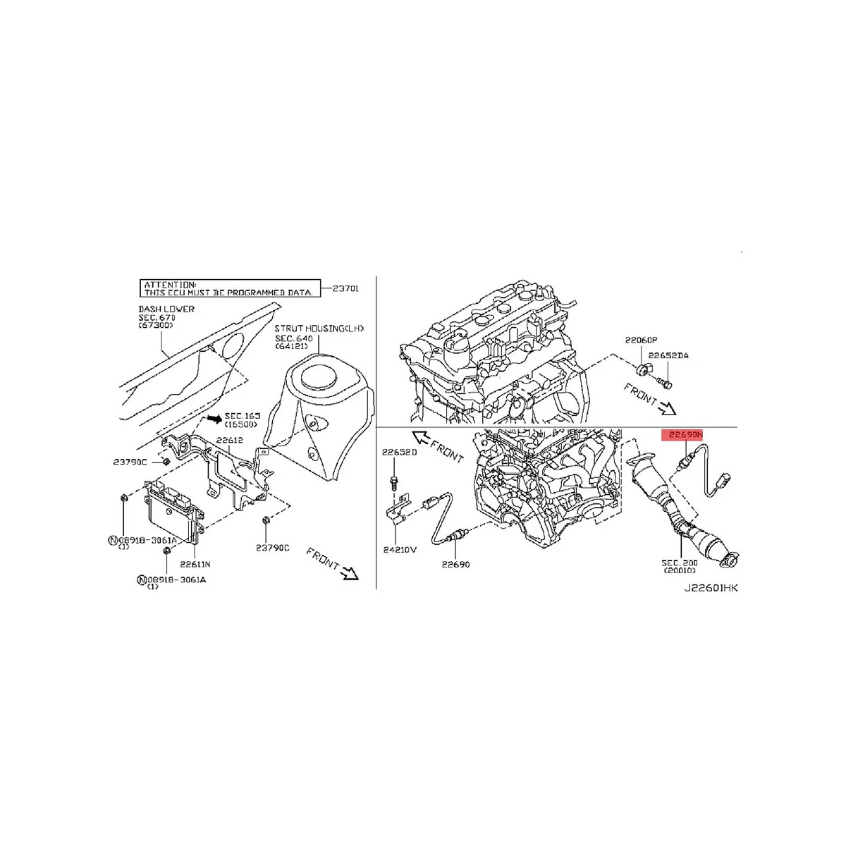 Ниже по потоку кислорода O2 Датчик 22690-EN200 226A0-ET000 для Infiniti Nissan QX50 QX70 G35 Altima Rogue 2007-2017