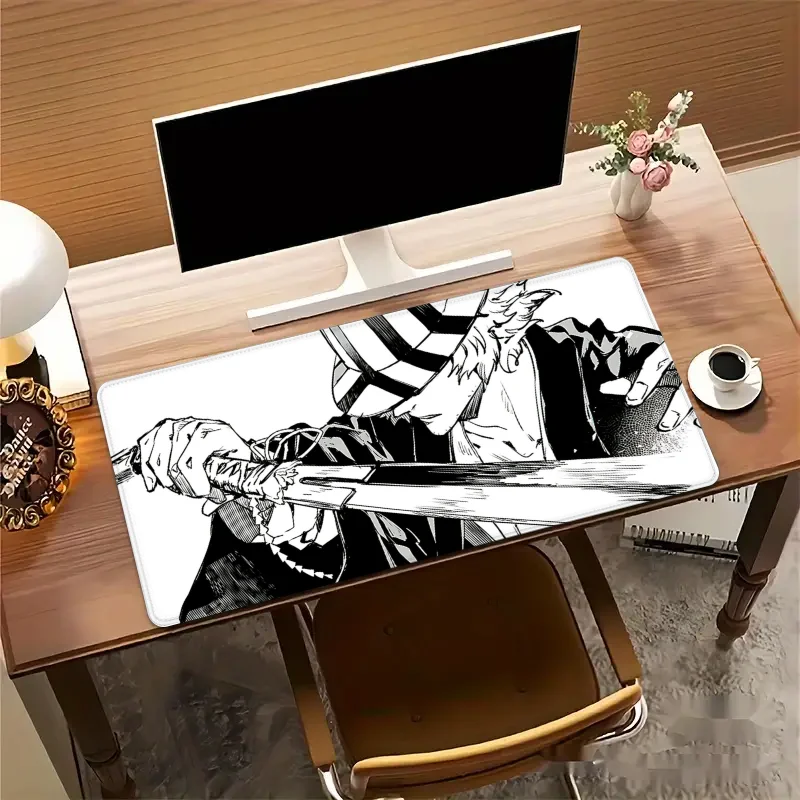 XXL Коврик для мыши Samurai Comic Art Нескользящие настольные коврики с прошитыми краями