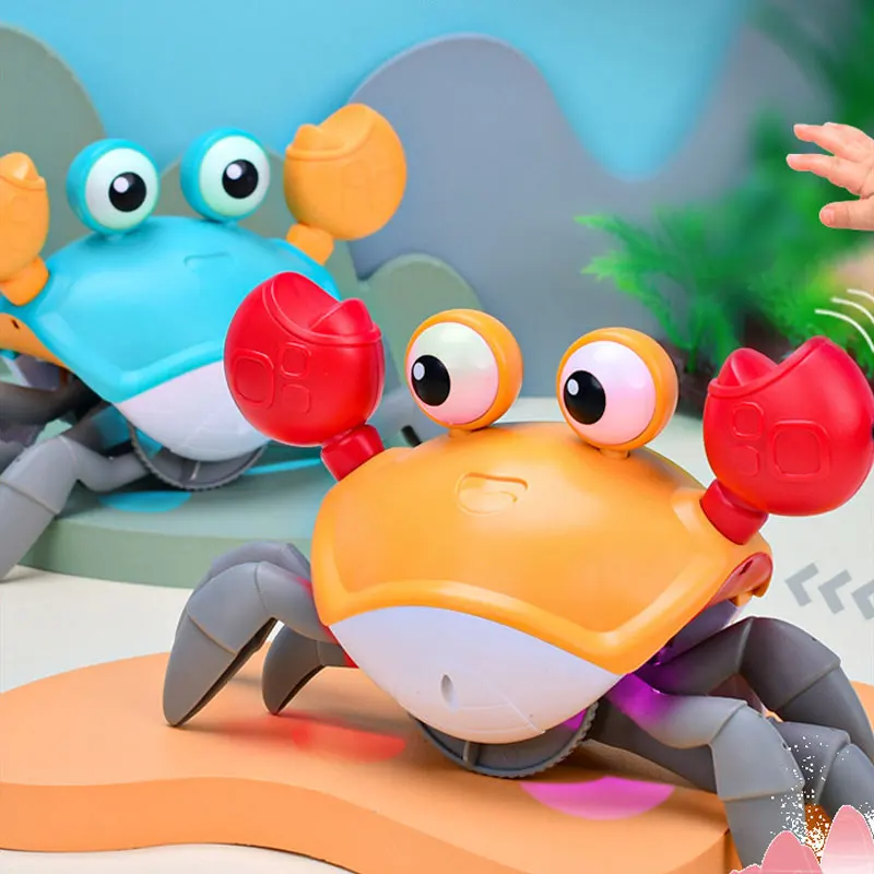 

Electronic Crab Robot Interactive Animal Toy Walk With Music Electric Crab USB Charge Funny Pet For Children Birthday Gift