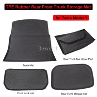 car front trunk storage mat for tesla model y rear trunk mat cargo tray tpe waterproof protective upper pad mat car accessories