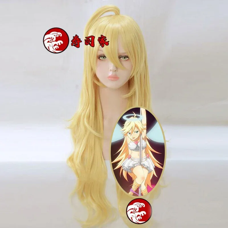 

Panty and Stocking with Garterbelt-Panty Yellow Blonde Curly Long Anime Cosplay wig Wig Cap