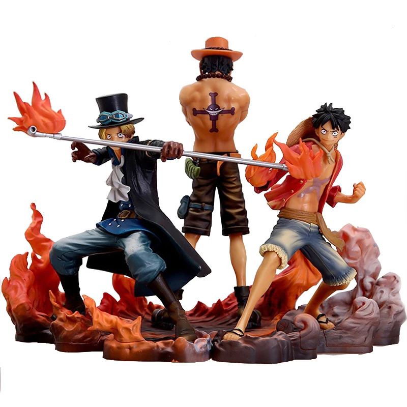 

Anime Figures One Piece Three Brothers Luffy Ace Szabo Scene Edition Figure Set Vertical Scenery