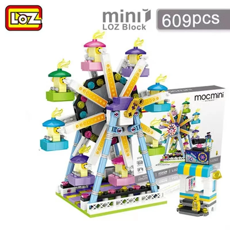 

Mini Blocks Friends Amusement Park Ferris Wheel Carousel Pirate Ship Pirate Ship Building Blocks DIY Bricks Toys For Girls