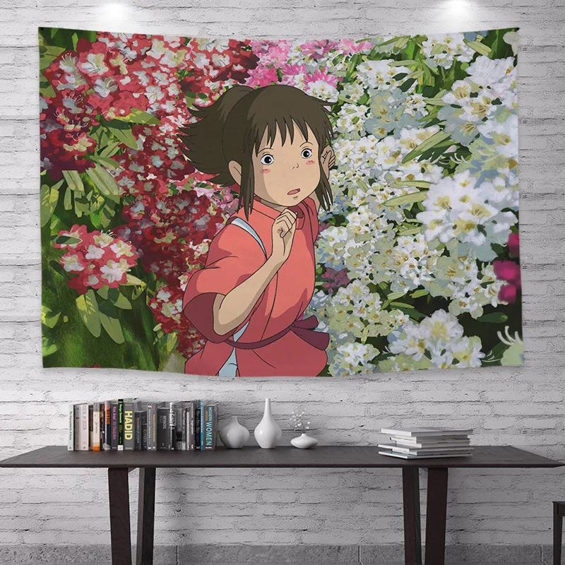 

FBH Japanese Cartoon Animation Ins Background Tapestry Student Dormitory Bedside Decoration Wall Hanging Cloth Bedroom Room