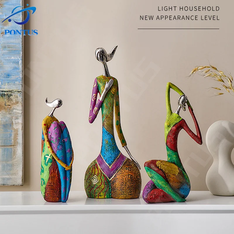 

Скульптура, Современная Художественная фигурка, настольное украшение, аксессуары, подарок, домашний декор, красочная абстрактная фигурка, ...