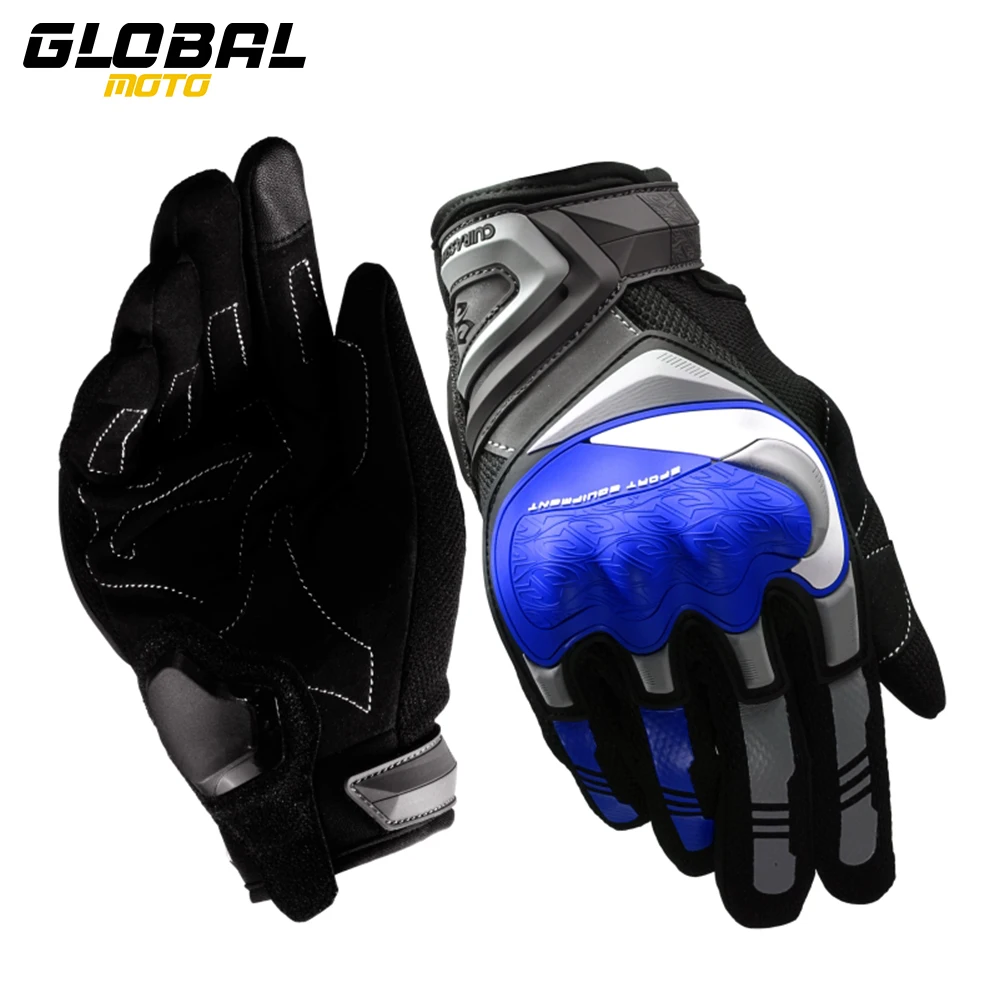 

Motorcycle Gloves Blue Touch Screen Night Reflective Motorcycle Full-finger Gloves Protective Racing Bike Motorcycle Off-road
