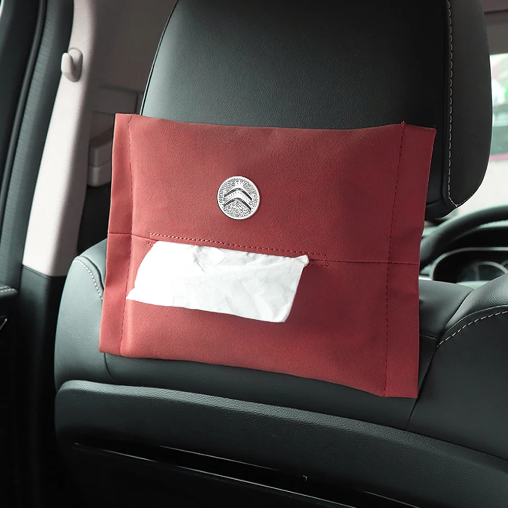 

Simple Personalized Car Logo Tissue Box Wet Tissue Bag Internal Storage Item Arrangement For Citroen C3 C4 Grand Picasso C1 Berl