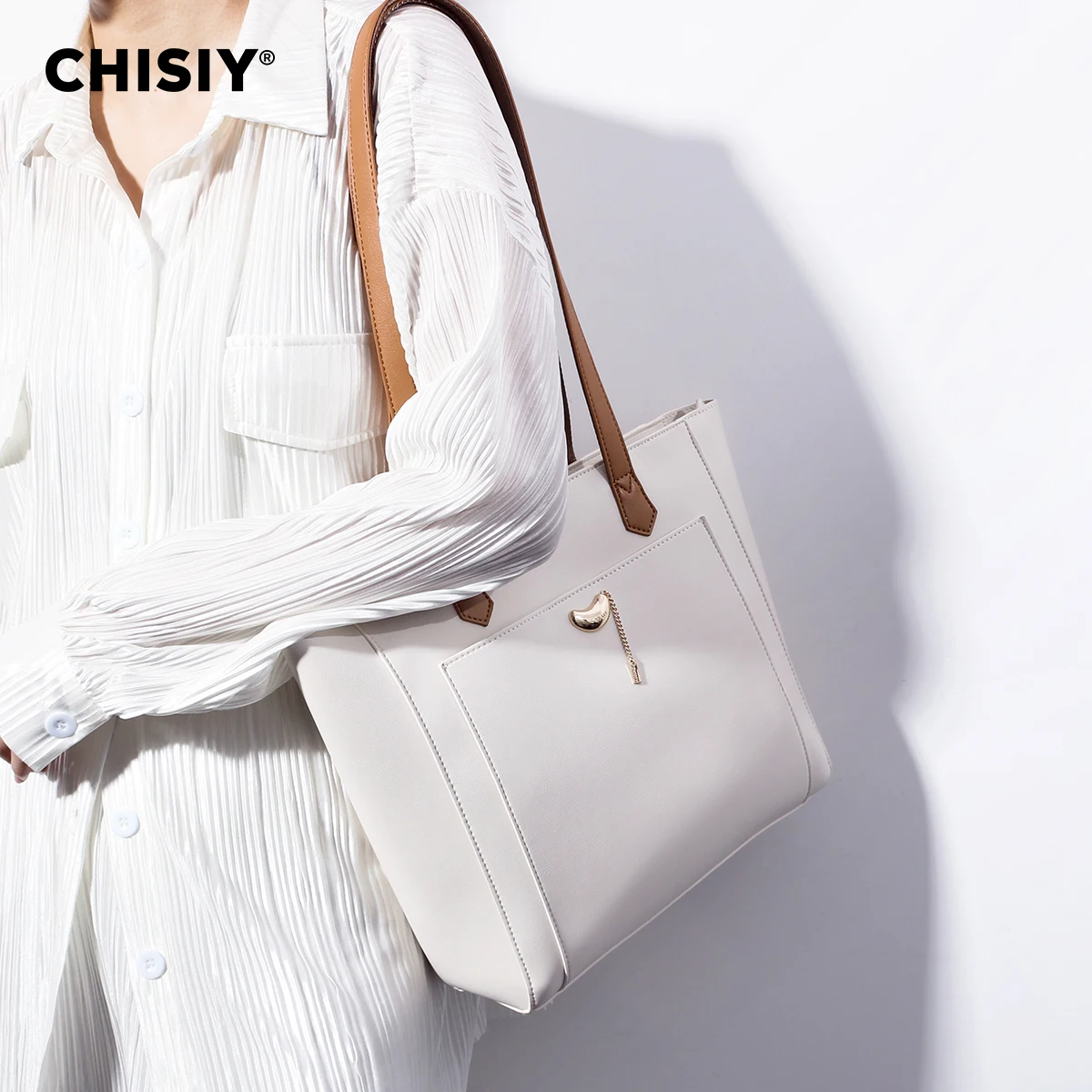 CHISIY Оригинальная Большая Сумка Ручной Работы Цельная На Плечо Для Весны И Лета