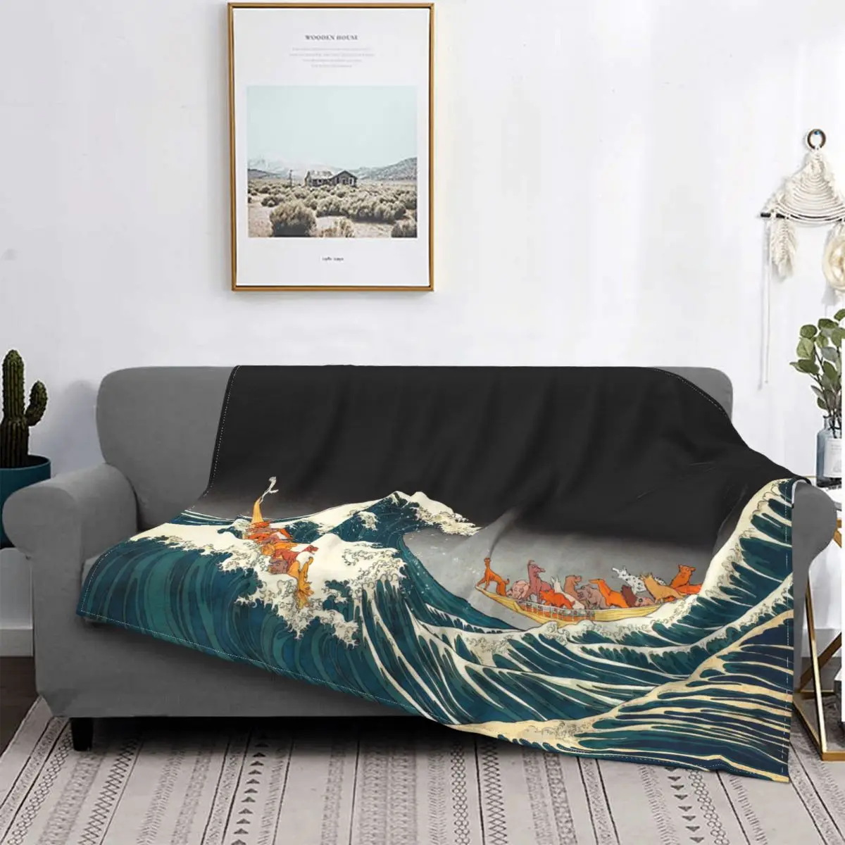 

Японское одеяло Kanagawa для серфинга коралловый флис плюшевое осенне-зимнее портативное очень теплое покрывало для Кровати Покрывало для ули...
