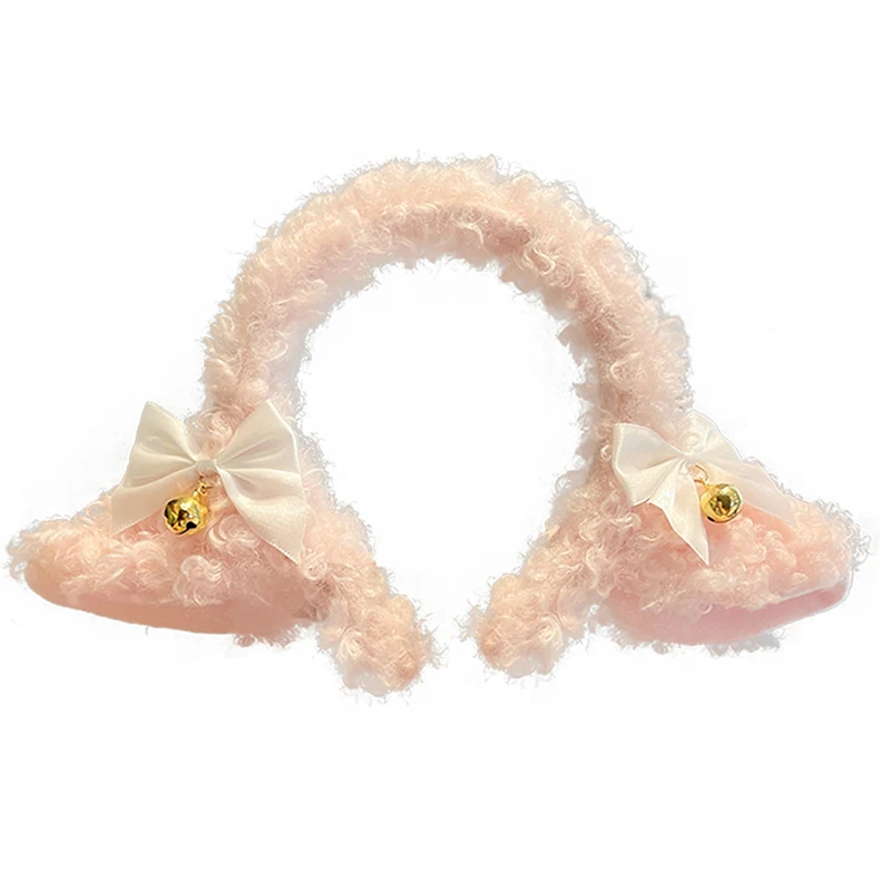 

1 шт. пушистые головные уборы с кошачьими ушками, банты, украшения с колокольчиками, повязка на голову с милыми ушками ягненка с бантом, аксес...