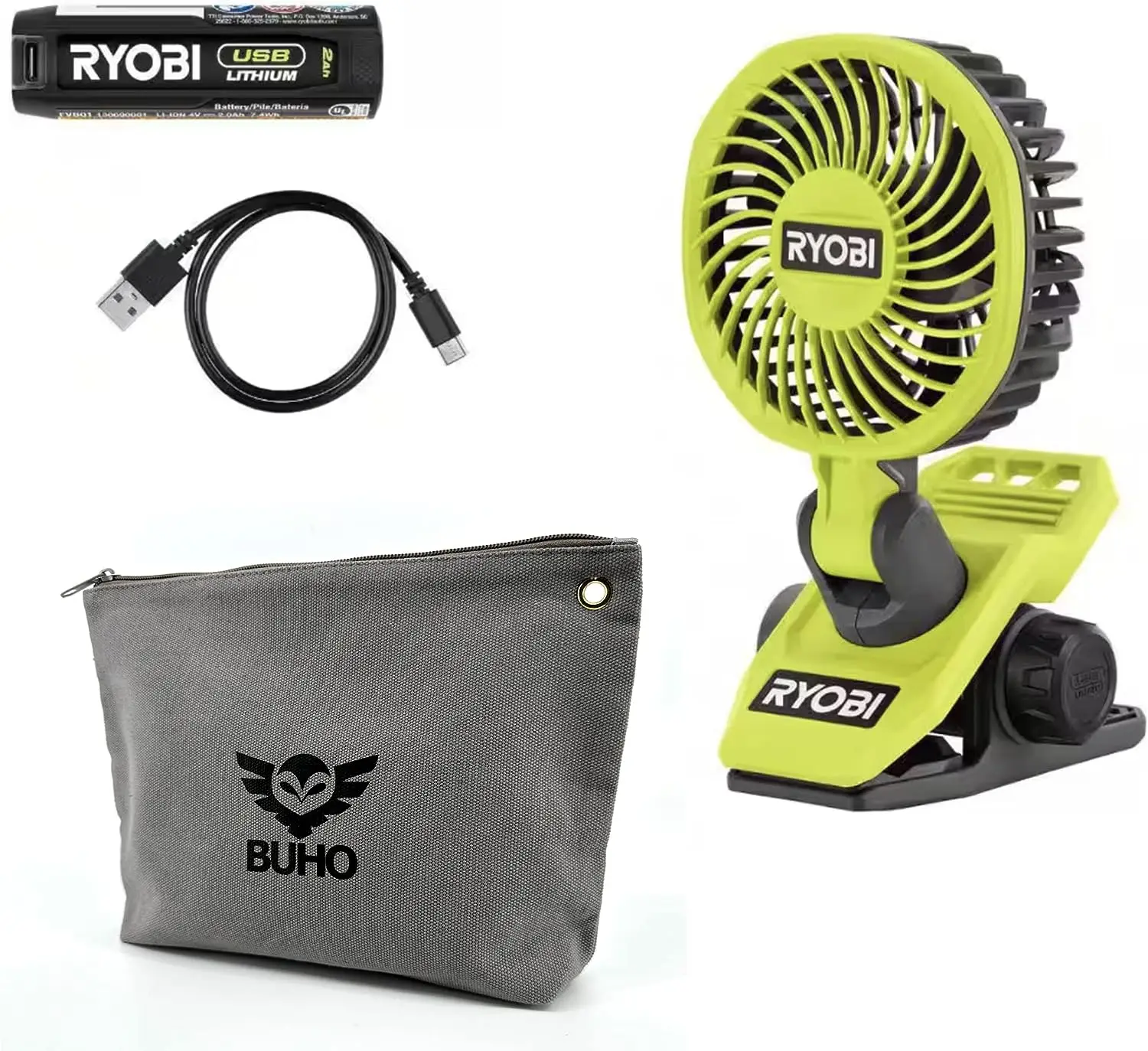

Clamp Fan Zipper Pouch Bundle - Powerful Personal Cooling with Adjustable and Multi-Directional Airflow, 2 Speed Settings, 135