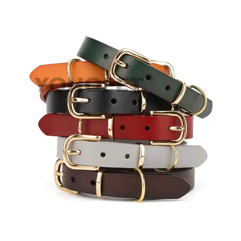 

Walking cat cowhide collar adjustable pet dog neck cover collar golden retriever explosion-proof small medium-sized dog collar