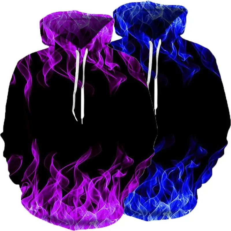

2023 Colorful Flame Hoodie 3D Print Sweatshirt Men/women Hooded Autumn Clothing Funny Oversized Black Long Sleeve Streetwear 6XL