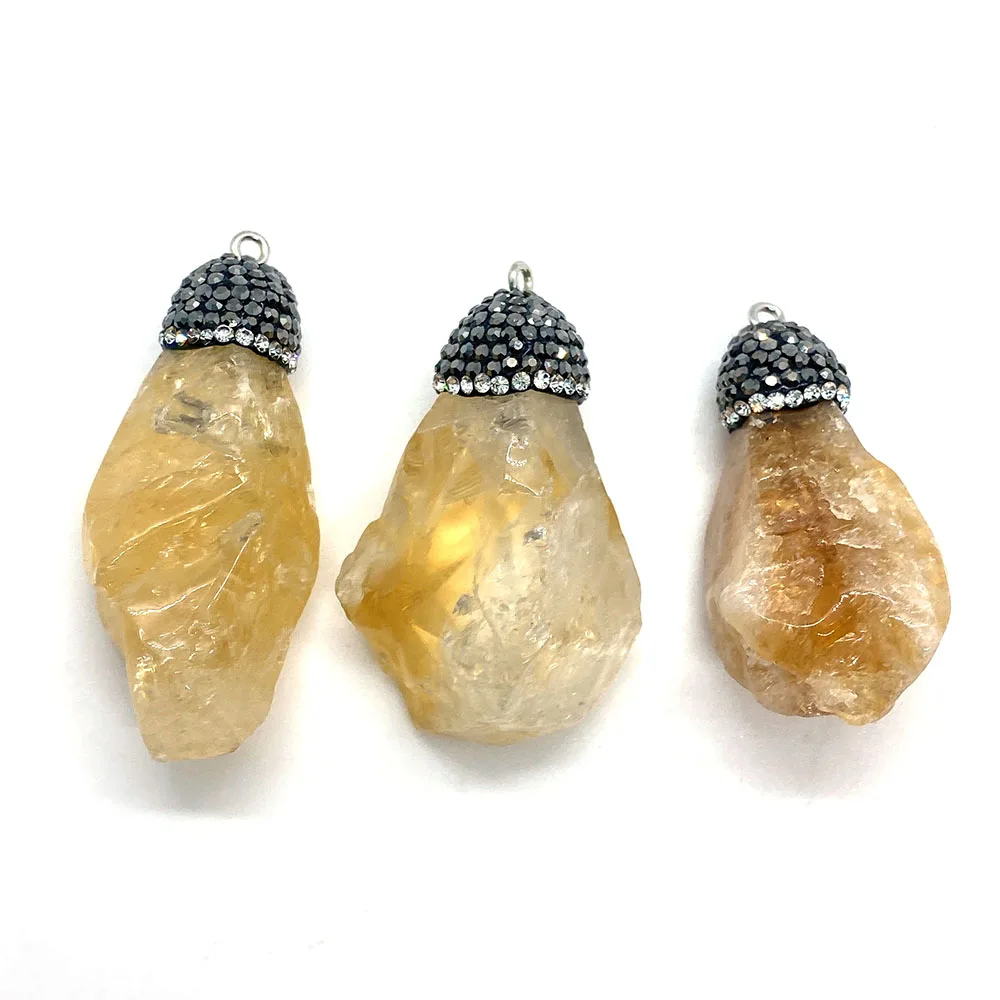 

Exquisite Natural Stone Pendant Irregular Citrine Pendant Necklace Jewelry DIY Handmade Necklace Bracelet Accessories Supplies