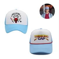 stranger things season 4 hellfire club cotton cap cosplay dustin baseball hat mesh thinking sunshade hats adult unisex party