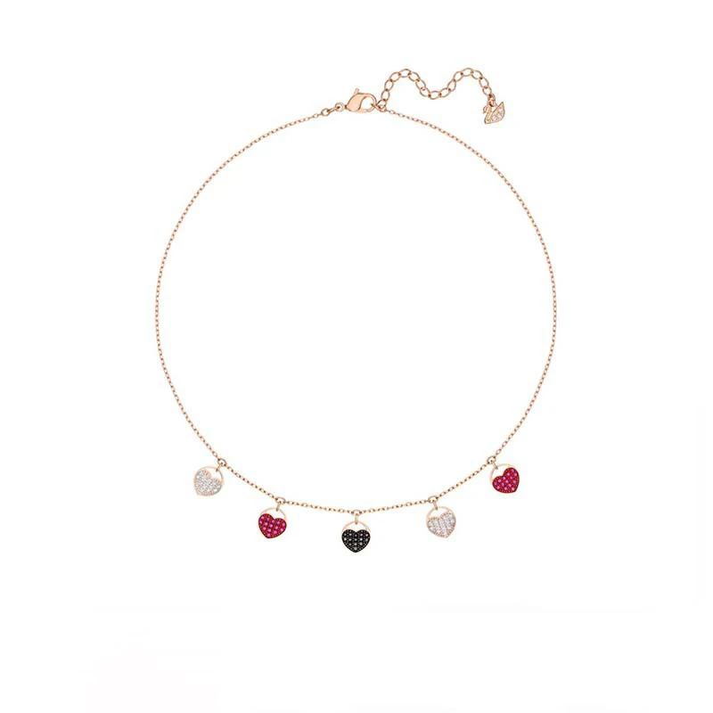 

1:1 rose gold inlaid multi-love clavicle necklace pendant diamond elegant atmosphere ladies silver jewelry